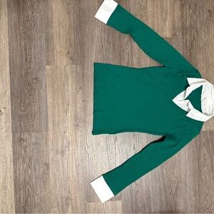 Cato Green Sweater with White Accents